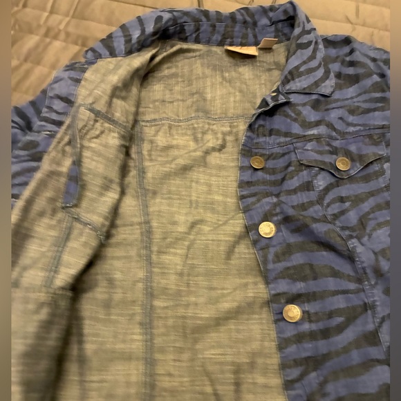 Chico's Blue Zebra Print Jacket - Picture 5 of 8